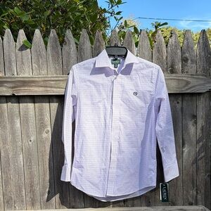 Ralph Lauren size youth 16 light cotton blend dress shirt. NWT!